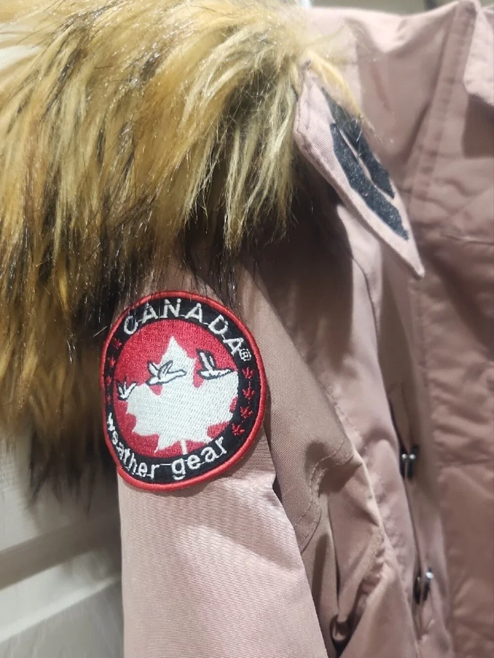 Girls Canada Weather Gear  Pink Parka Jacket with Fur-Trim Hood